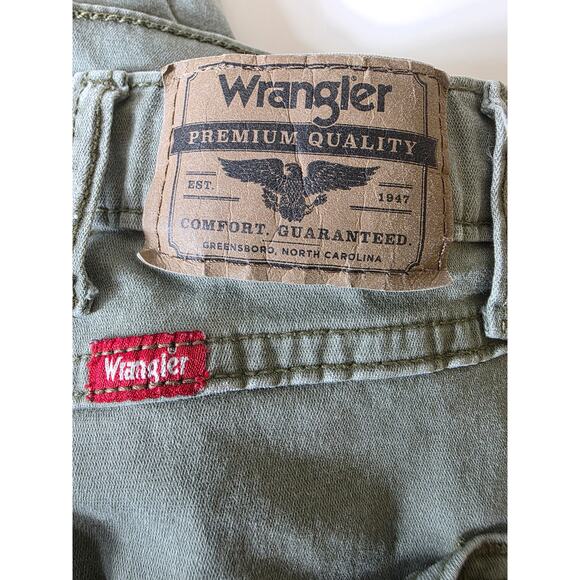 WRANGLER Olive Green Fade Casual Street Straight Fit Utility Jeans SZ 36x30 - Picture 10 of 11